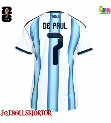 Argentina Rodrigo De Paul #7 Hemmatröja Dam VM 2026 Kortärmad